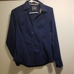 Excellent navy blue button up shirt